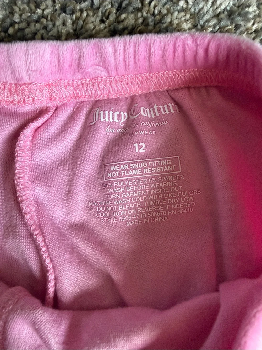 Juicy Couture Girls Pink Long Sleeve Pajama Set - Picture 2 of 3